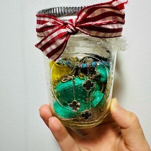 Mystery Jewelry Glass Jar with stunning pieces